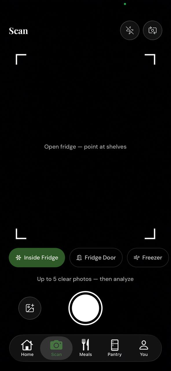 Froodie scan camera ready to capture fridge shelves